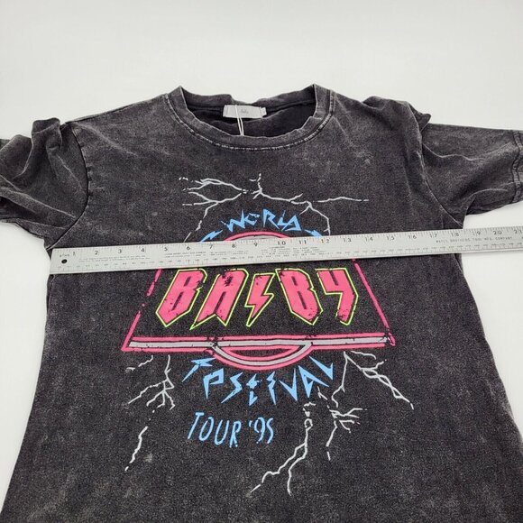 Graphic T-Shirt Baby Band Size Small Grey Tee Washed Replica 1995 Retro - Picture 2 of 5